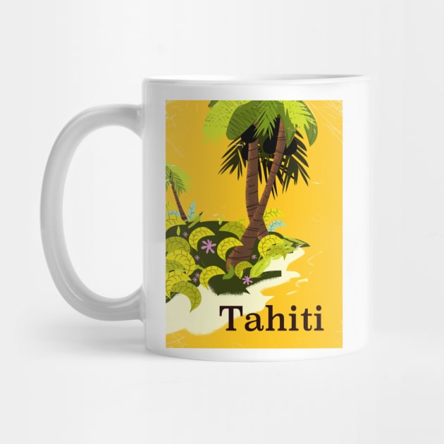 Tahiti vintage style travel poster by nickemporium1